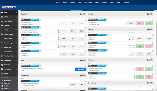 Betfred home page